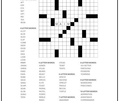 Fill-In Puzzle #20 Fill-In Puzzle #20