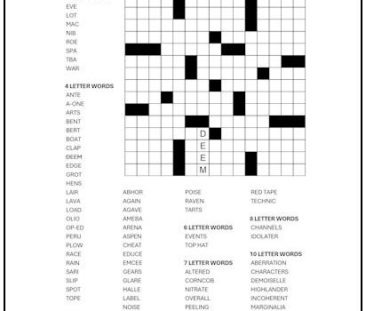 Fill-In Puzzle #22 Fill-In Puzzle #22