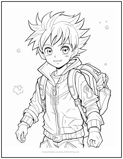Anime Teen Coloring Page