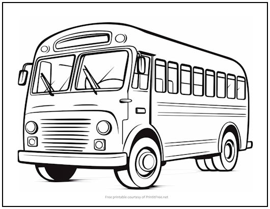 Big Bus Coloring Page