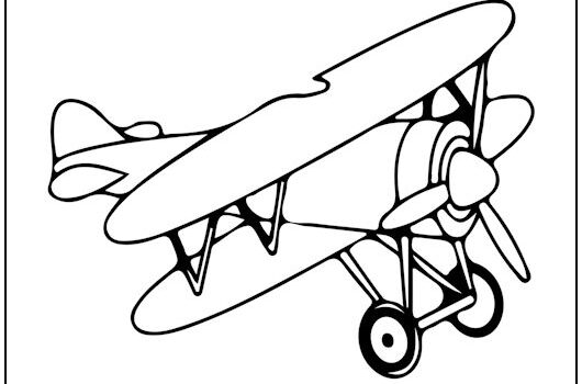 Biplane Airplane Coloring Page