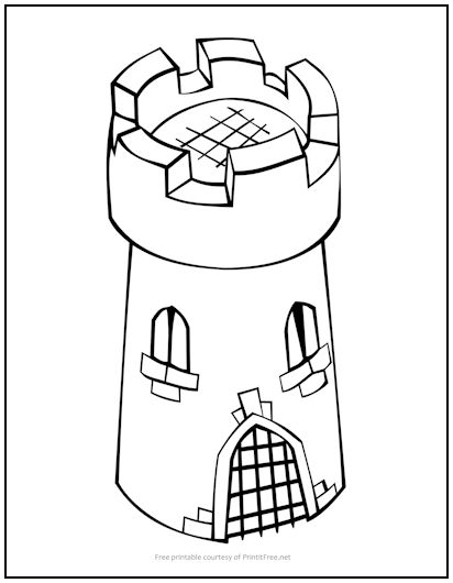 Castle Tower Coloring Page