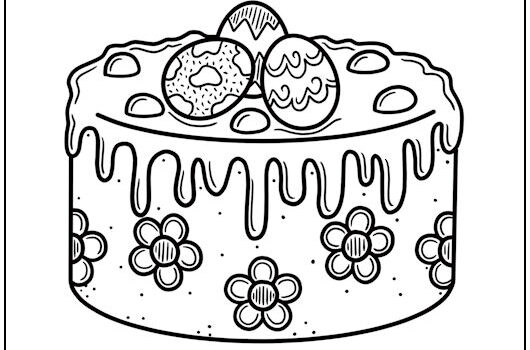 Easter Cake Coloring Page