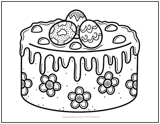 Easter Cake Coloring Page
