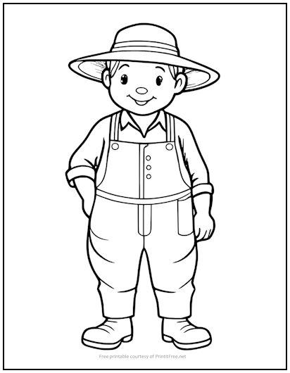 Farmer John Coloring Page