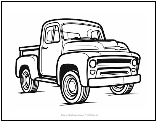 Old Pickup Truck Coloring Page