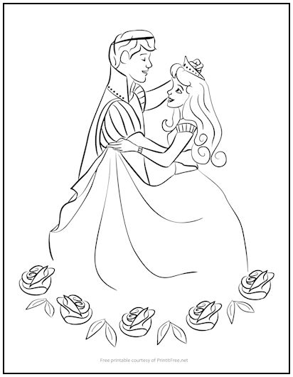 Prince and Princess Coloring Page