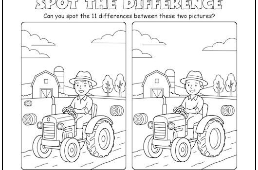 Farmer Spot the Difference Picture Puzzle