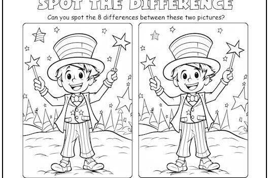 Fourth of July Spot the Difference Picture Puzzle