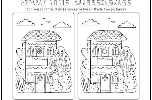 Whimsical House Spot the Difference Picture Puzzle