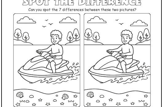 Jet Ski Spot the Difference Picture Puzzle