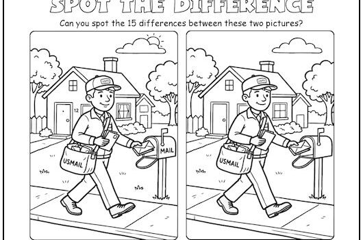 Mailman Spot the Difference Picture Puzzle