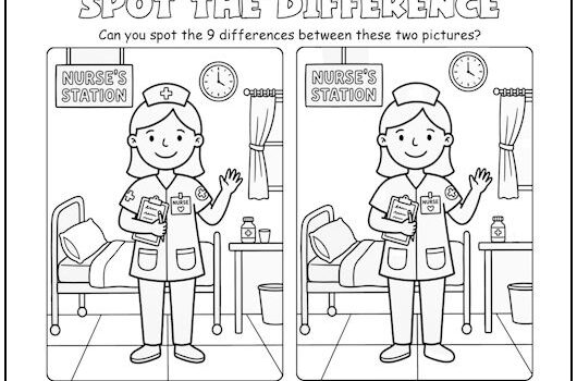 Nurse Spot the Difference Picture Puzzle Nurse Spot the Difference Picture Puzzle
