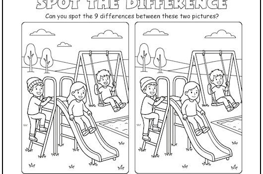 Playground Kids Spot the Difference Picture Puzzle Playground Kids Spot the Difference Picture Puzzle