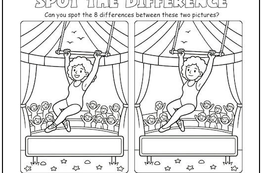 Trapeze Artist Spot the Difference Picture Puzzle Trapeze Artist Spot the Difference Picture Puzzle