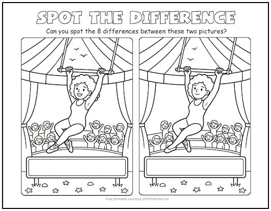 Trapeze Artist Spot the Difference Picture Puzzle