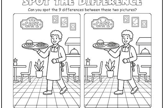Restaurant Spot the Difference Picture Puzzle