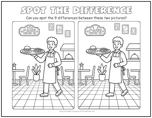 Restaurant Spot the Difference Picture Puzzle