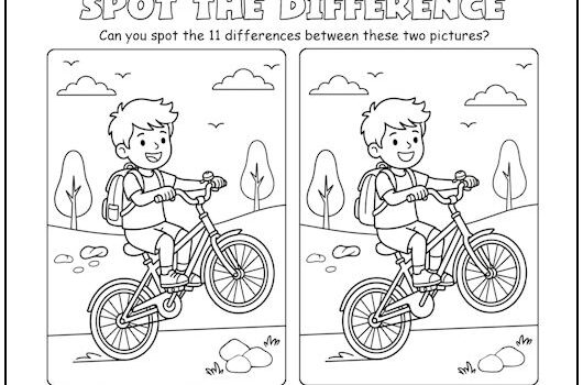 Bicycle Boy Spot the Difference Picture Puzzle Bicycle Boy Spot the Difference Picture Puzzle