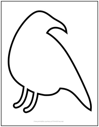 Black Crow Cutout Shape Large