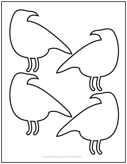 Black Crow Cutout Shapes Small