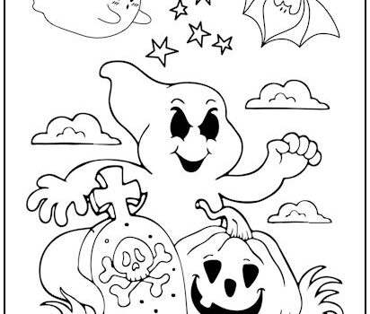 Graveyard Ghost Coloring Page Graveyard Ghost Coloring Page