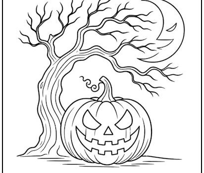 Halloween Jack-O-Lantern Coloring Page Halloween Jack-O-Lantern Coloring Page