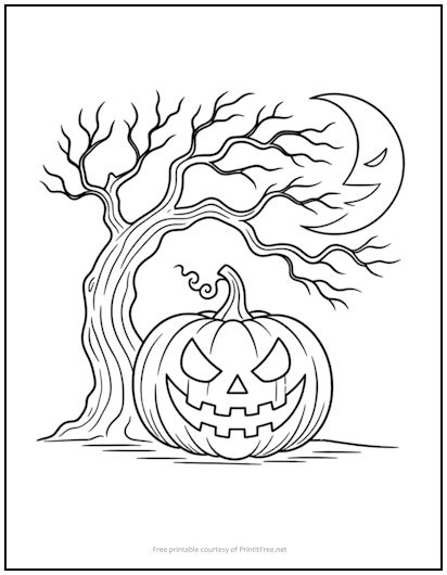 Halloween Jack-O-Lantern Coloring Page