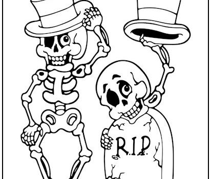 Wacky Skeletons Coloring Page