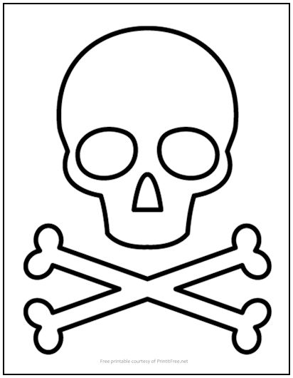 Skull and Crossbones Cutout Shape Large