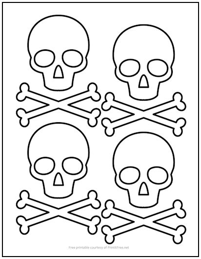 Skull and Crossbones Cutout Shapes Small
