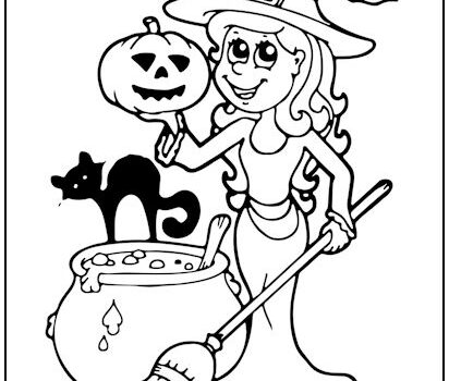 Cartoon Witch Coloring Page Cartoon Witch Coloring Page
