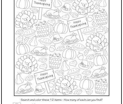 I Spy Thanksgiving Picture Activity I Spy Thanksgiving Picture Activity
