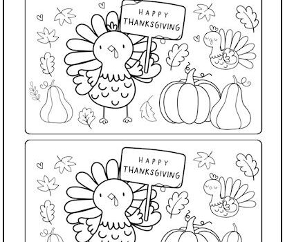 Thanksgiving Spot the Difference Picture Puzzle Thanksgiving Spot the Difference Picture Puzzle