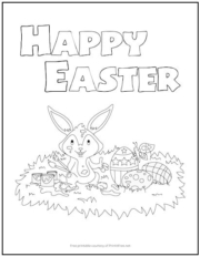 Happy Easter Coloring Page