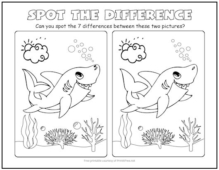 Shark at Sea Spot the Difference Picture Puzzle