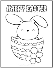 Happy Easter Bunny Coloring Page
