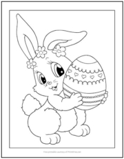 Cute Easter Bunny Coloring Page