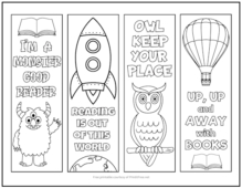 Reading Sayings Bookmarks to Color