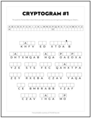 Cryptogram 1 - Thomas Edison Quote