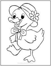Spring Duckling Coloring Page
