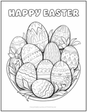 Happy Easter Eggs Coloring Page