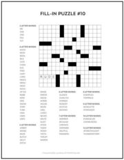 Fill-In Puzzle #10