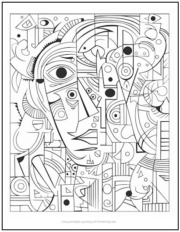 Picasso Collage Coloring Page