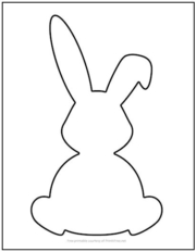 Bunny One Ear Up Cutout Shape Large
