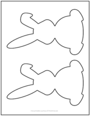 Bunny One Ear Up Cutout Shapes Medium