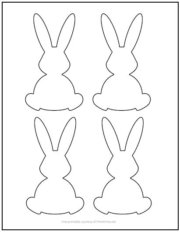 Bunny Two Ears Up Cutout Shapes Small