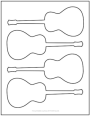 Acoustic Guitar Cutout Shapes Small
