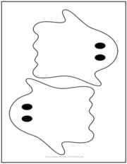 Waving Ghost with Eyes Cutout Shape Medium