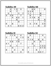 Sudoku Puzzles #49-52 (Easy)